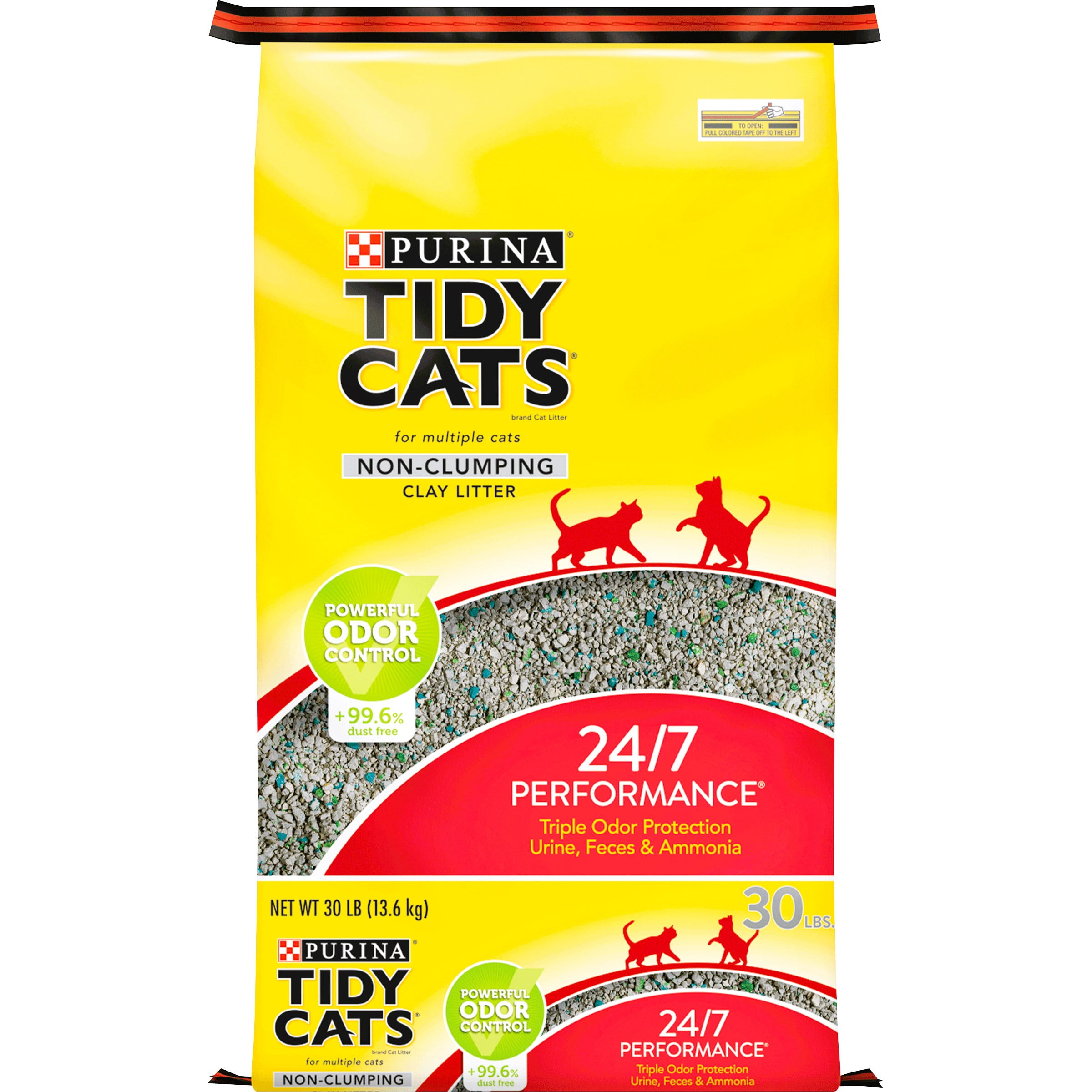 Purina Tidy Cats Non Clumping Cat Litter, 24/7 Performance Multi Cat Litter,  Bag of 30 lb. 13.6 Kg