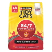 رمل قطط Purina Tidy Cats 24/7 عالي الأداء وغير متكتل، برائحة الكتان النظيفة، كيس 48 رطلاً