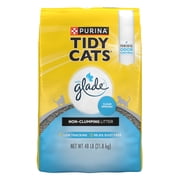 Purina Tidy Cats Non-Clumping Odor Control Cat Litter, Glade Clear Springs Scent, 48 lb Bag