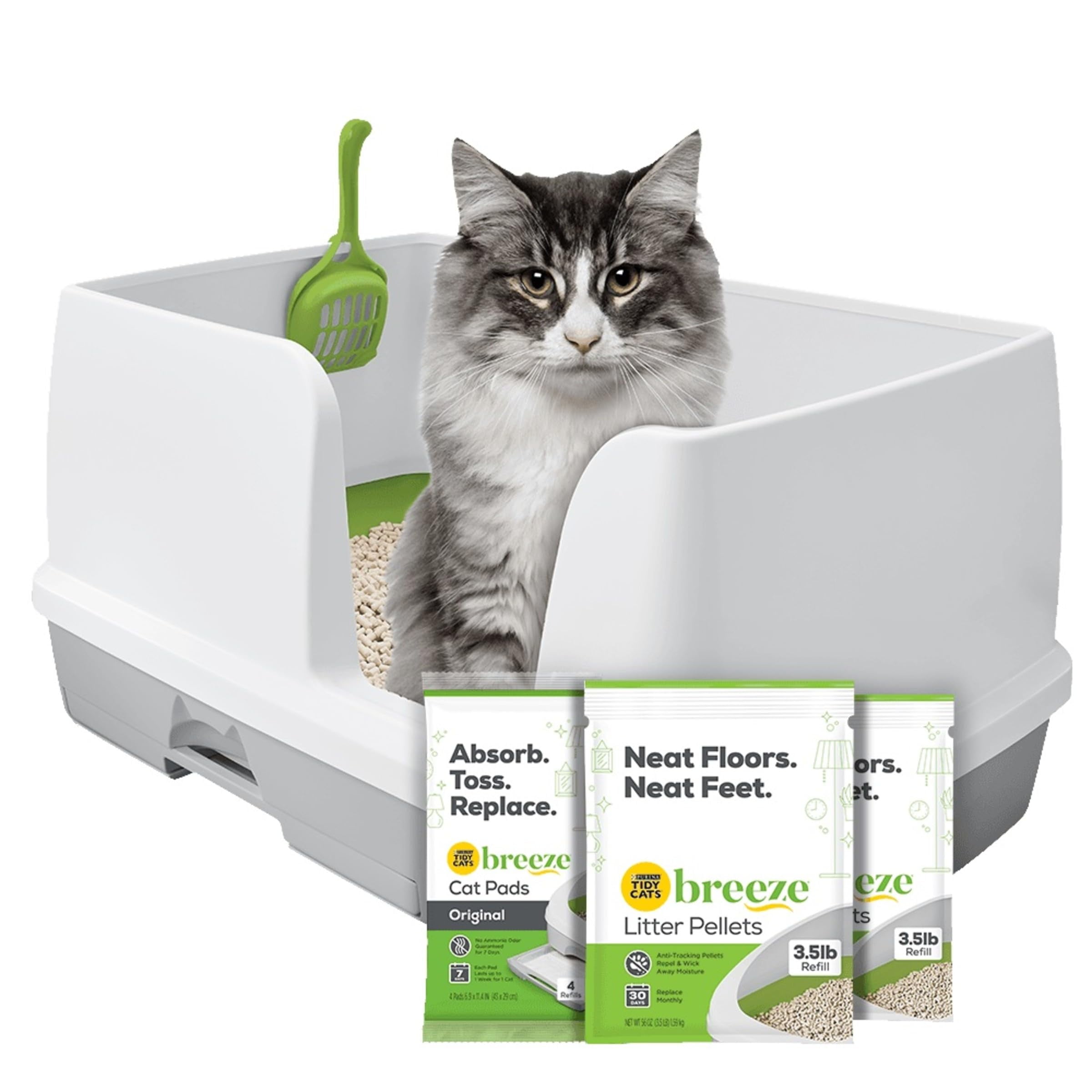 Purina Tidy Cats Non Clumping Litter ATT1System, Breeze XL All-in-One Odor Control & Easy Clean Multi Cat Box - 18 lb. Box