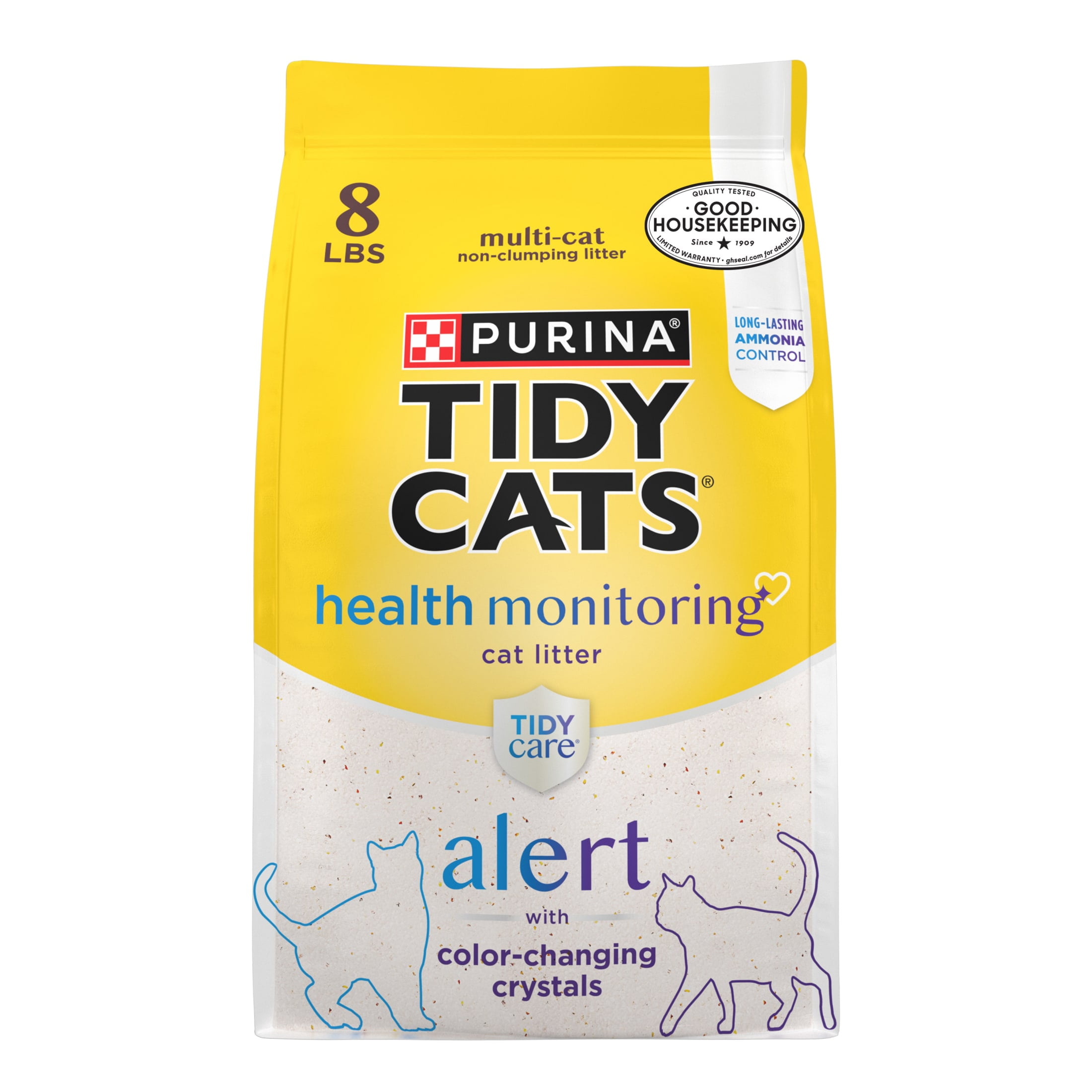 Purina Tidy Cats Tidy Care Alert Health Monitoring Cat Litter with Silica Crystals, 8 lb Box