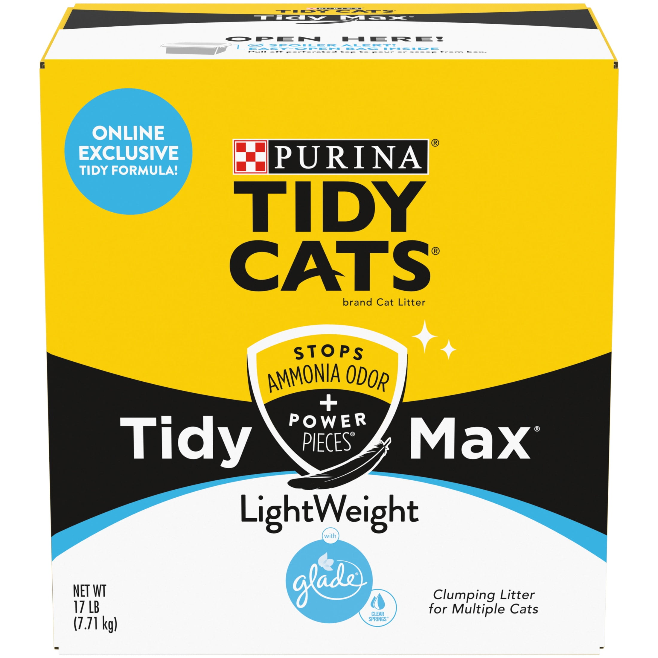 Purina Tidy Cats Tidy Max Clumping Cat Litter, Lightweight, Odor Control 24/7, 17 lb. Box
