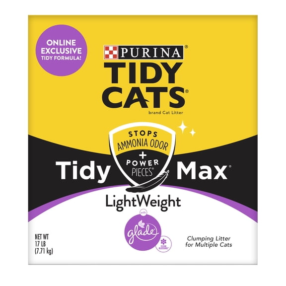 Purina Tidy Cats Tidy Max Clumping Cat Litter, LightWeight, Glade Odor Control 24/7, 17 lb. Box