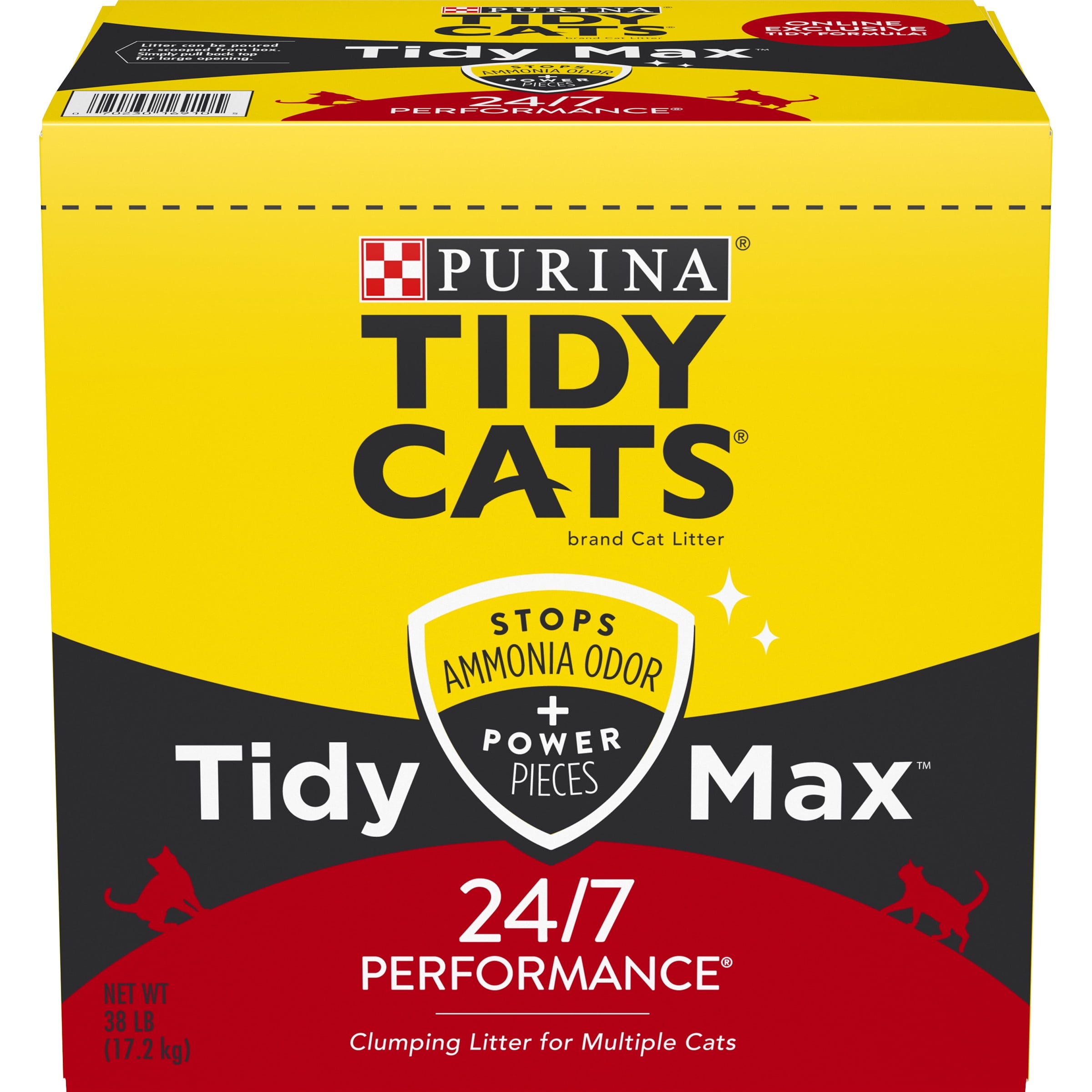 Purina Tidy Cats Tidy Max Clumping Cat Litter, Odor Control 24/7, 38 lb. Box