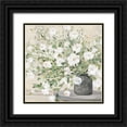 thumbnail image 1 of Purinton, Julia 12x12 Black Ornate Wood Framed with Double Matting Museum Art Print Titled - White Bouquet Gray Vase, 1 of 4