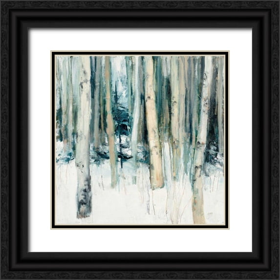 Purinton, Julia 12x12 Black Ornate Wood Framed with Double Matting Museum Art Print Titled - Winter Woods II