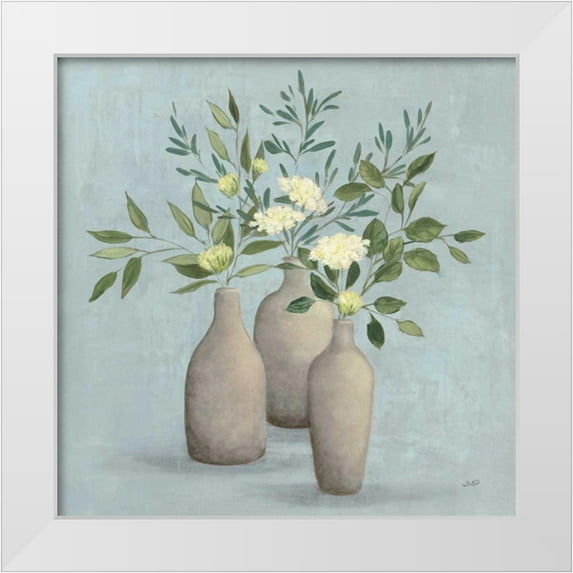 Purinton, Julia 12x12 White Modern Wood Framed Museum Art Print Titled - Natural Bouquet II Blue
