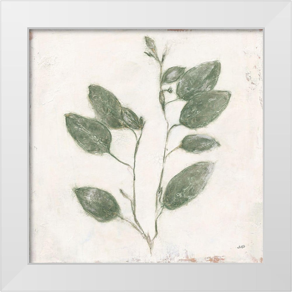 Julia Purinton Green Botanical Canvas Print with White Frame