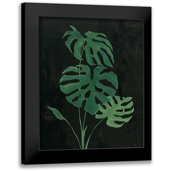 Purinton, Julia 12x14 Black Modern Framed Museum Art Print Titled - Palm Botanical I Black