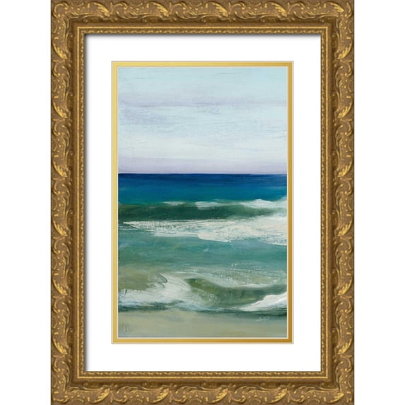 Purinton, Julia 13x18 Gold Ornate Wood Framed with Double Matting Museum Art Print Titled - Azure Ocean II