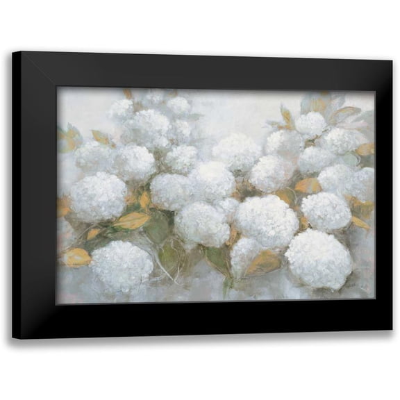 Purinton, Julia 14x11 Black Modern Framed Museum Art Print Titled - Annabelle Hydrangeas Blue Gray Crop
