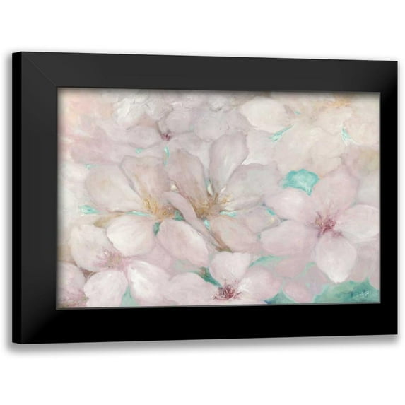 Purinton, Julia 14x11 Black Modern Framed Museum Art Print Titled - Apple Blossoms Teal