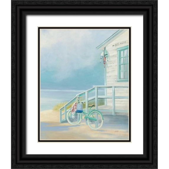 Purinton, Julia 15x18 Black Ornate Wood Framed with Double Matting Museum Art Print Titled - Morning Ride to the Beach