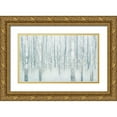 thumbnail image 1 of Purinton, Julia 18x12 Gold Ornate Wood Framed with Double Matting Museum Art Print Titled - Birches in Winter Blue Gray, 1 of 4