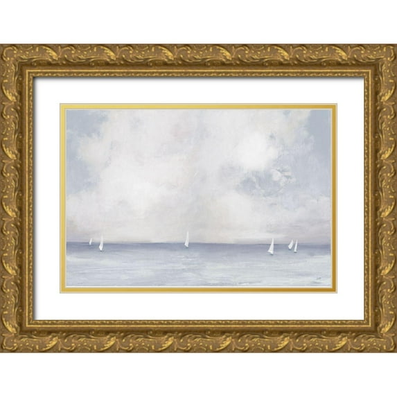 Purinton, Julia 18x13 Gold Ornate Wood Framed with Double Matting Museum Art Print Titled - Dark Morning Sail