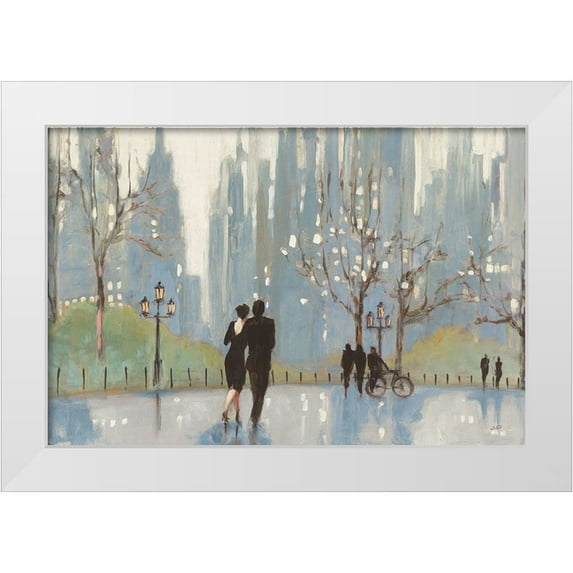 Purinton, Julia 18x13 White Modern Wood Framed Museum Art Print Titled - An Evening Out Blue