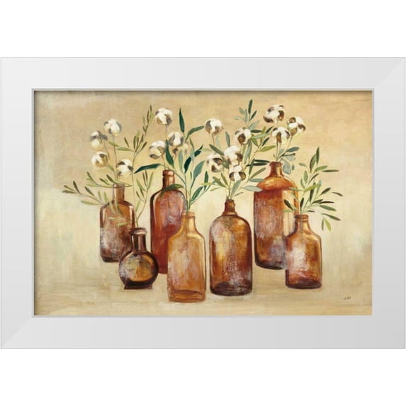 Purinton, Julia 18x13 White Modern Wood Framed Museum Art Print Titled - Cotton Still Life I