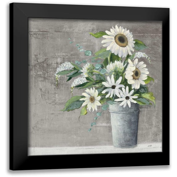 Purinton, Julia 20x20 Black Modern Framed Museum Art Print Titled - Late Summer Bouquet II Rustic