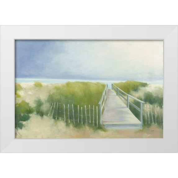 Purinton, Julia 24x17 White Modern Wood Framed Museum Art Print Titled - Beach Walk