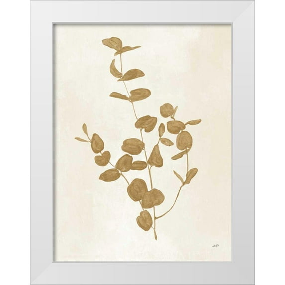 Purinton, Julia 25x32 White Modern Wood Framed Museum Art Print Titled - Botanical Study II Gold Crop
