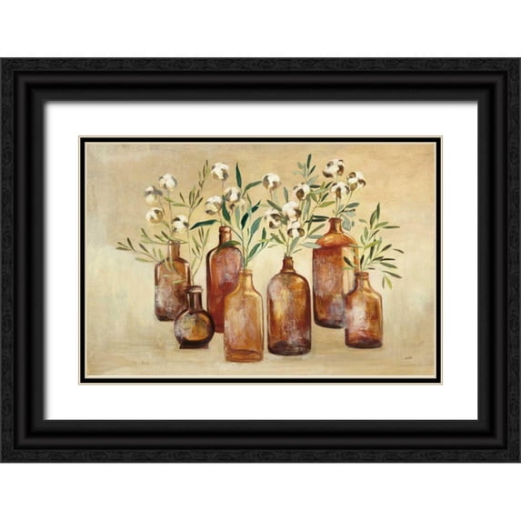 Purinton, Julia 32x23 Black Ornate Wood Framed with Double Matting Museum Art Print Titled - Cotton Still Life I