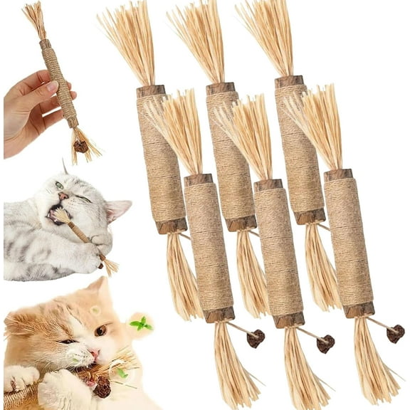Puriq Natural Silvervine Dental Sticks, Purriq Natural Silvervine Dental Sticks, Interactive Kitten Chew Playthings, Cat Chew Stick, Cat Toys for Indoor Cats& Kittens (6Pcs)