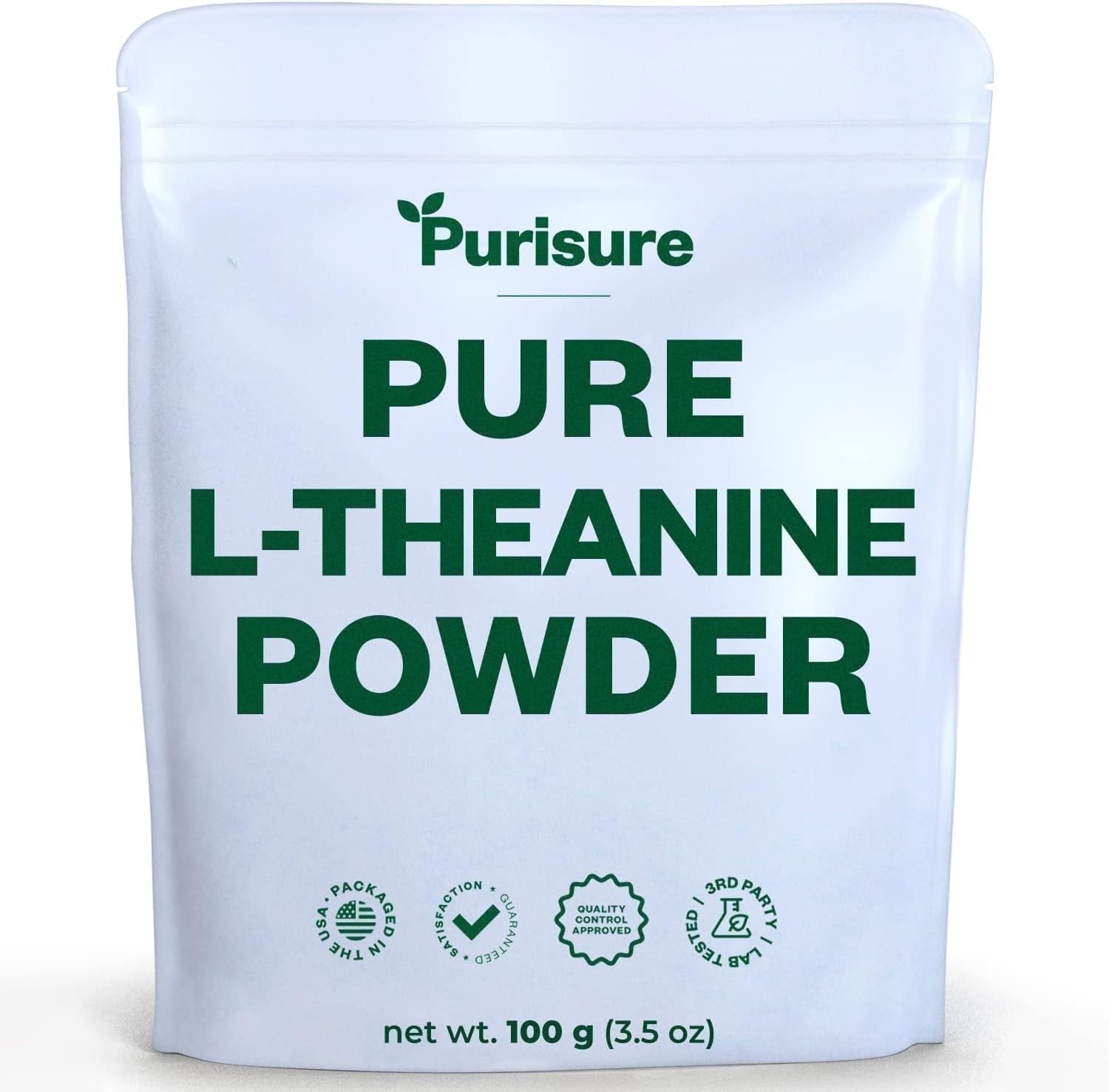 Purisure L-Theanine Powder, Focus & Relaxation Support, Dietary Supplement, 100 g