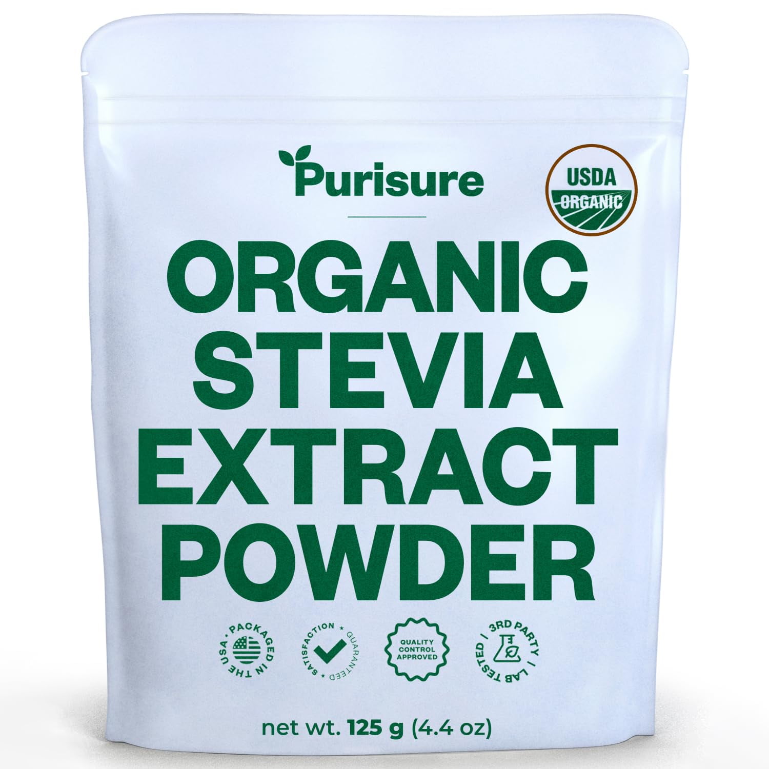 Purisure Organic Stevia Sweetener 125g, Organic Sugar Substitute, Zero Calorie, No Erythritol, 846 Uses