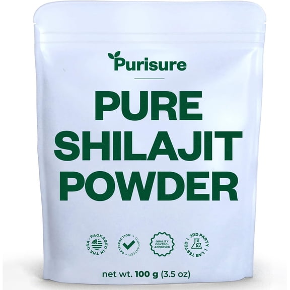 Purisure Shilajit Powder Extract 12:1, 100g, Fulvic Acid Supplement, Energy & Vitality Support