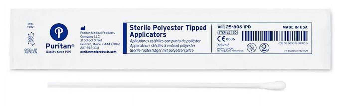 Puritan 25-806 1PD Sterile Polyester Swab, Regular Tip, 6