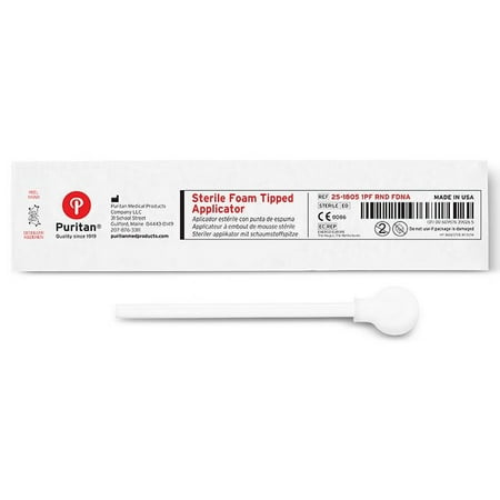 Puritan Sterile DNA-Free Large Round Foam Swab, 5" Poly Shaft, 50/box