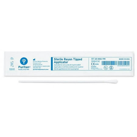 Puritan Sterile Rayon Swab, Regular Tip, 6" Plastic Shaft, 100/box