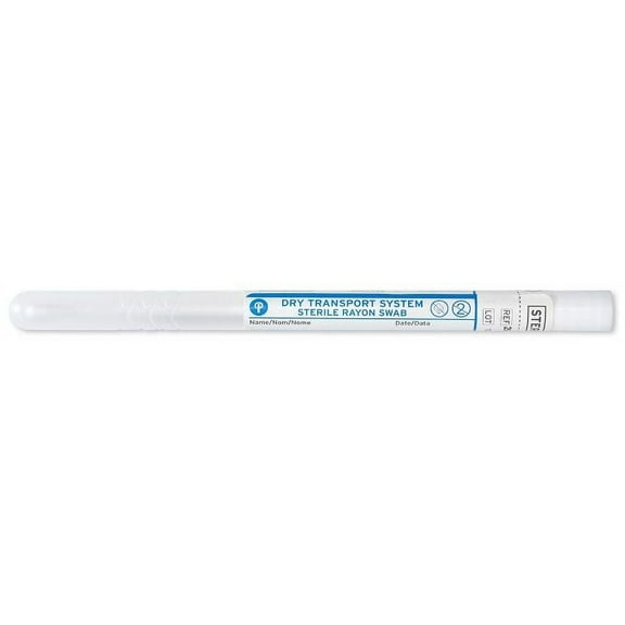 Puritan Sterile Rayon Swab, Regular Tip, 6" Plastic Shaft, w/Transport Tube, 100/box