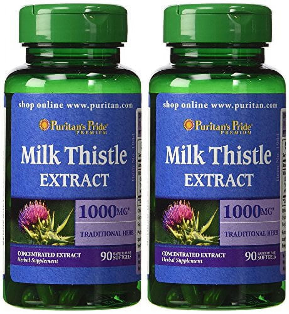 Puritan's Pride 2 Pack of Milk Thistle 41 Extract 1000 mg (Silymarin