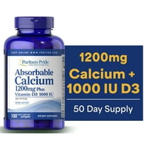 Puritan's Pride Absorbable Calcium   Vitamin D Softgels, 1200mg 1000 IU, 100 Ct