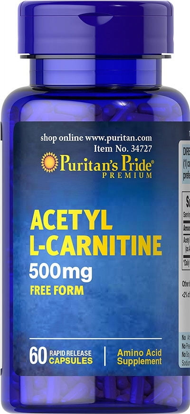 Puritans Pride Acetyl L-Carnitine 500 mg 60 Capsules Martinique
