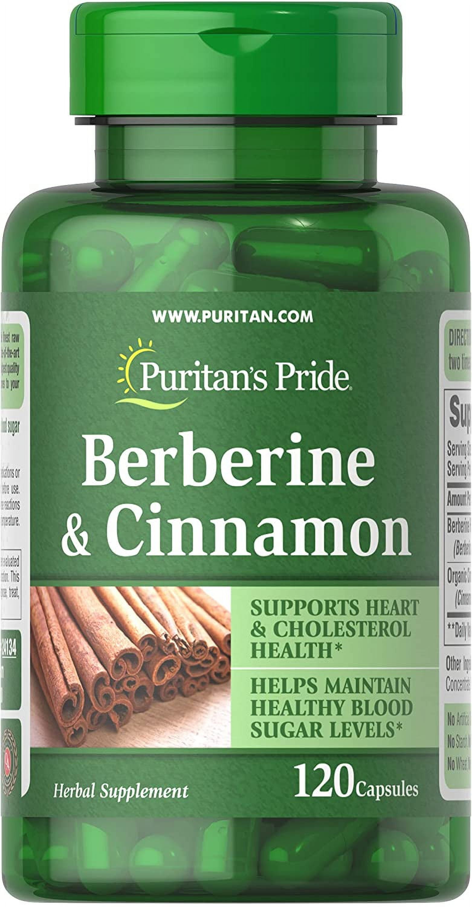 Puritan's Pride Berberine & Cinnamon 500mg Cholesterol Lowering