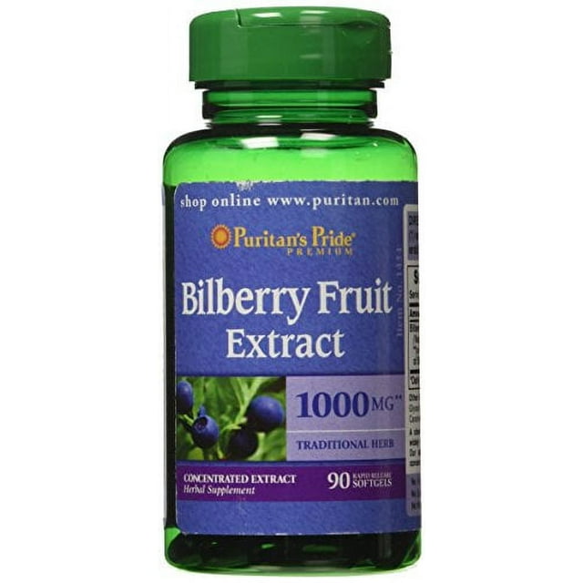 Puritan's Pride Bilberry 41 Extract 1000 mg90 Softgels