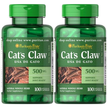 Puritan's Pride Cat's Claw 500 mg 100 Capsules 2 Pack