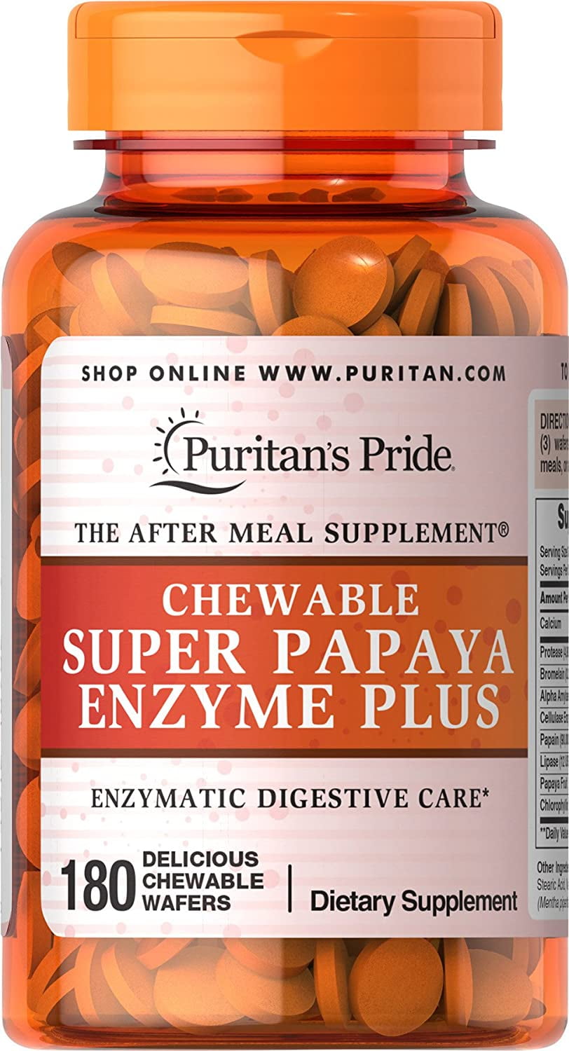 Puritan's Pride Chewable Super Papaya Enzyme Plus 180 ct