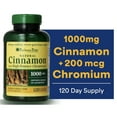 thumbnail image 1 of Puritan's Pride Cinnamon Capsules with High Potency Chromium, 1000 mg, 120 Count, 1 of 6