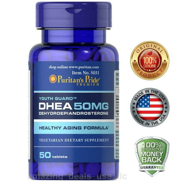 Puritan's Pride DHEA 50mg Build Muscle Burn Fat Weight Loss Stamina