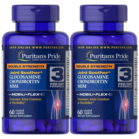 Puritan's Pride Double Strength Glucosamine Chondroitin MSM Joint Soother 60 Cap (2 PACK)