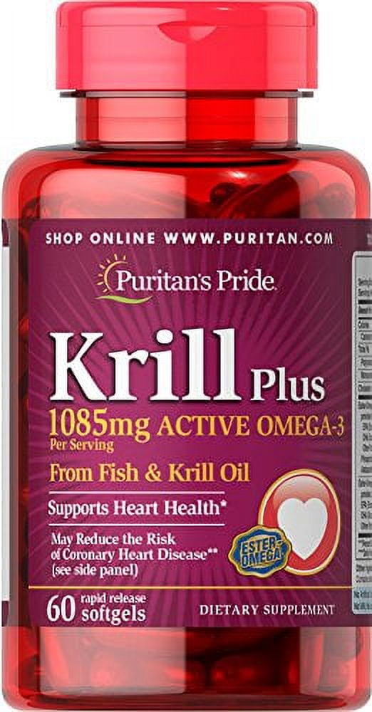 Puritan's Pride Krill Oil Plus High Omega3 Concentrate 1085 mg