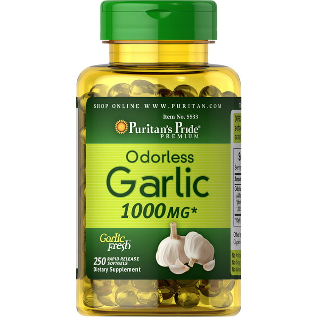 Puritan's Pride Odorless Garlic 1000 mg-250 Rapid Release Softgels