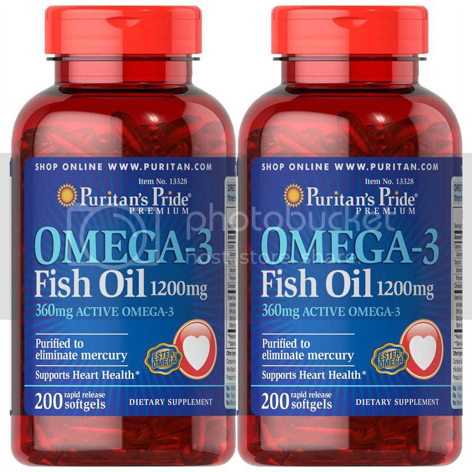 Puritan's Pride Omega3 Fish Oil 1200 mg (360 mg Active Omega3) (2