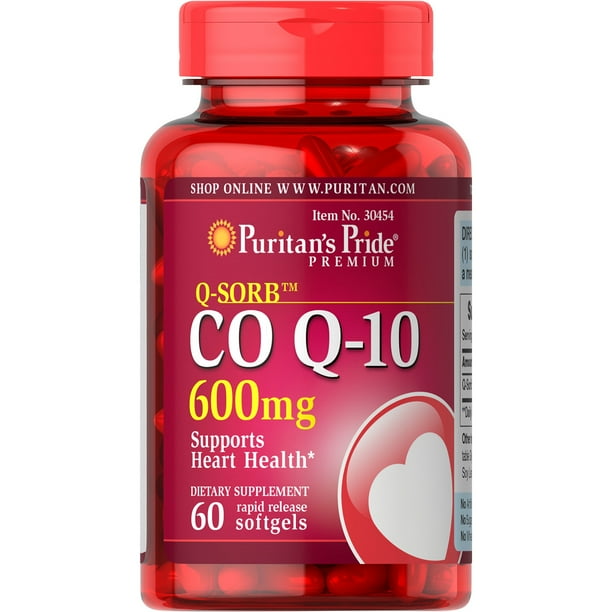 Puritan's Pride QSorb CoQ10 (Coenzyme Q10) 600 mg, Natural Antioxidant, Dietary Supplement for