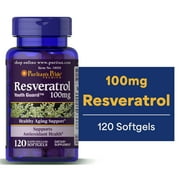 Puritans Pride Resveratrol 100 mg-120 Rapid Release Softgels Antioxidant Health