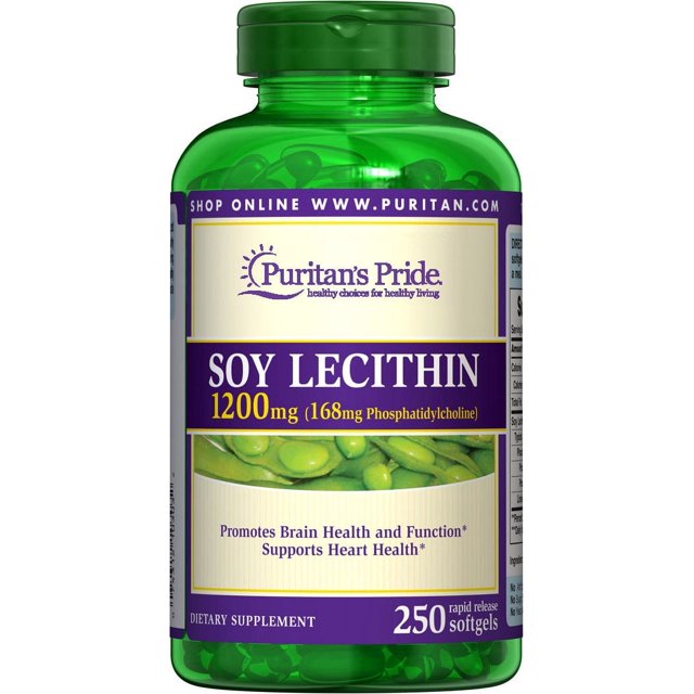 Puritan's Pride Soy Lecithin 1200 Mg Supplements, 250 Capsules Count