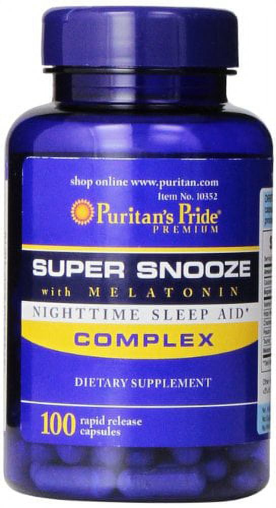 Puritan's Pride Super Snooze with Melatonin Rapid Release Capsules,100 Count